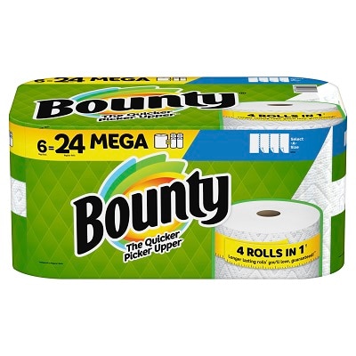 Bounty Select-a-size Paper Towels, 4 Double Plus Rolls, White, 113 Sheets  Per Roll, Paper Towels, Household
