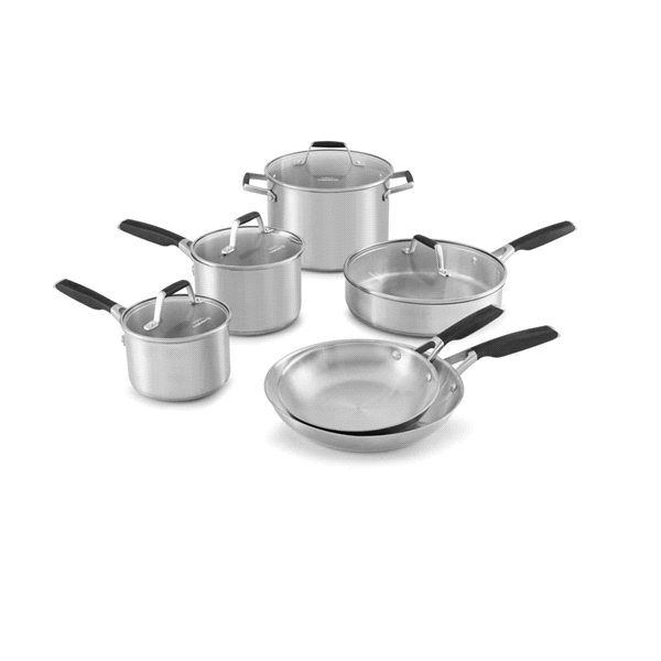 Select by Calphalon Stainless Steel 10 Piece Cookware Set | Meijer.com Select by Calphalon Stainless Steel 10 Piece Cookware Set | Meijer.com