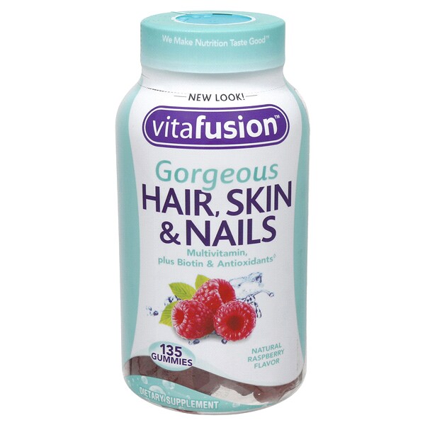Vitafusion Gorgeous Hair Skin Nails Multivitamin Raspberry Flavor Vitafusion Gorgeous Hair Skin Nails Multivitamin Raspberry Flavor 135 Gummies