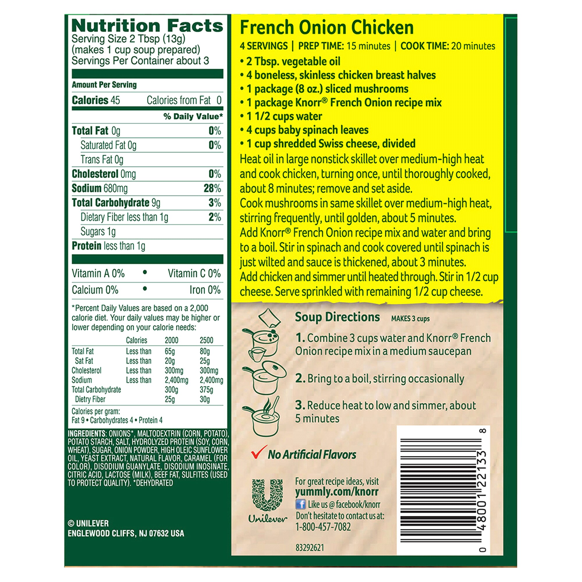 Lipton Onion Soup Mix Nutrition Label Best Label Ideas 2019