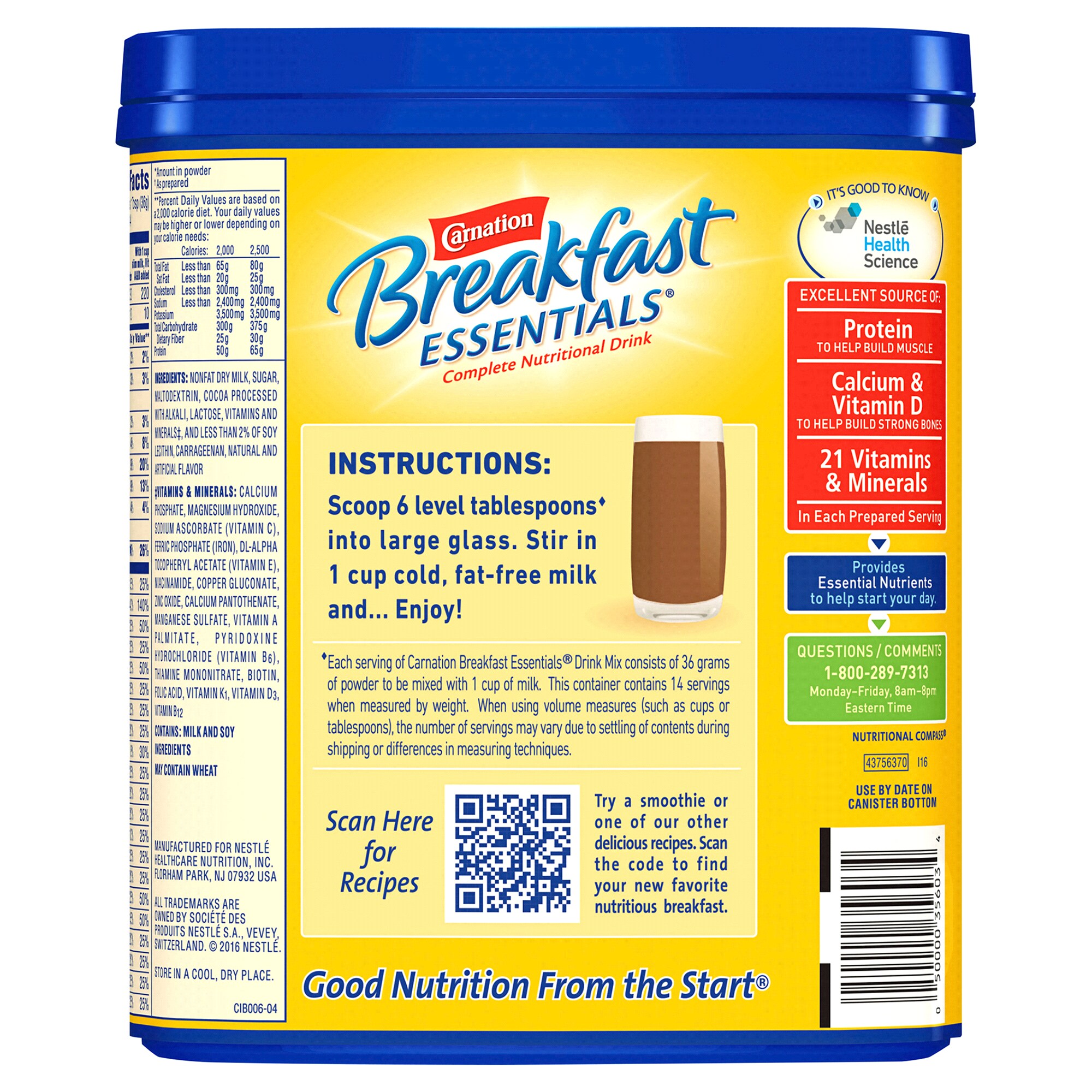 Carnation Instant Breakfast Essentials Drink Mix Nutrition Facts Blog