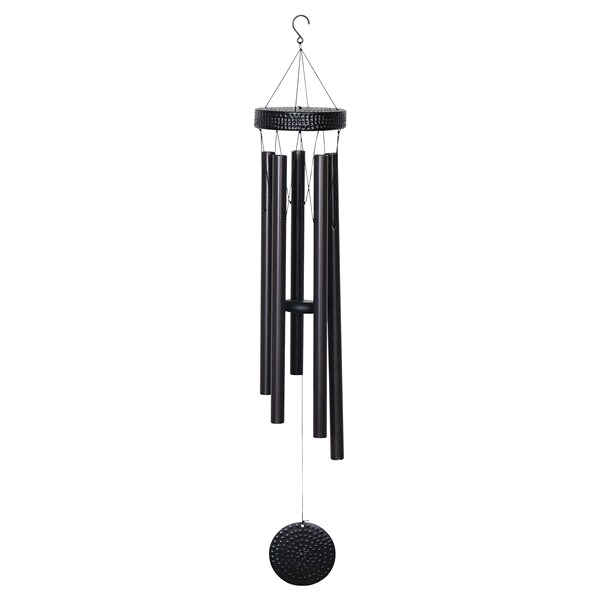 Hammered Metal Majestic Squire Wind Chime Matte Black 26 In Hammered Metal Majestic Squire Wind Chime Matte Black 26 In Length