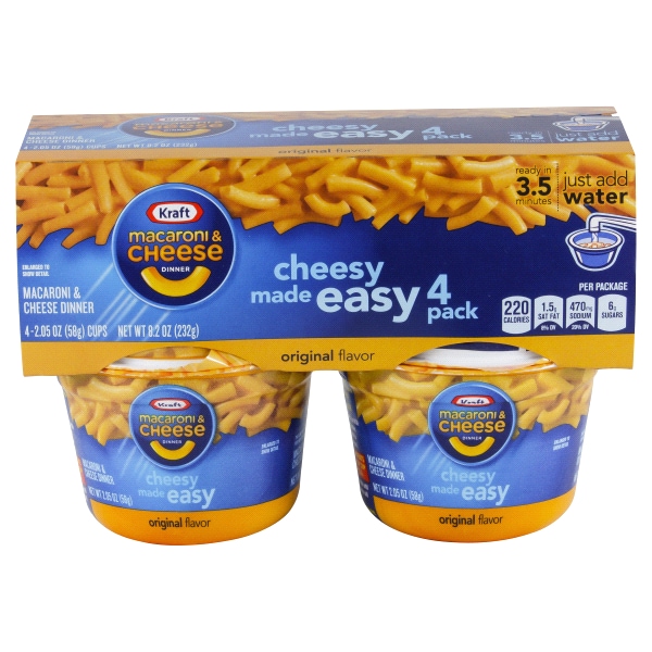 Kraft Easy Mac Original Flavor Macaroni Cheese Dinner 4 2 05 Oz Kraft Easy Mac Original Flavor Macaroni Cheese Dinner 4 2 05 Oz Microwavable Tubs