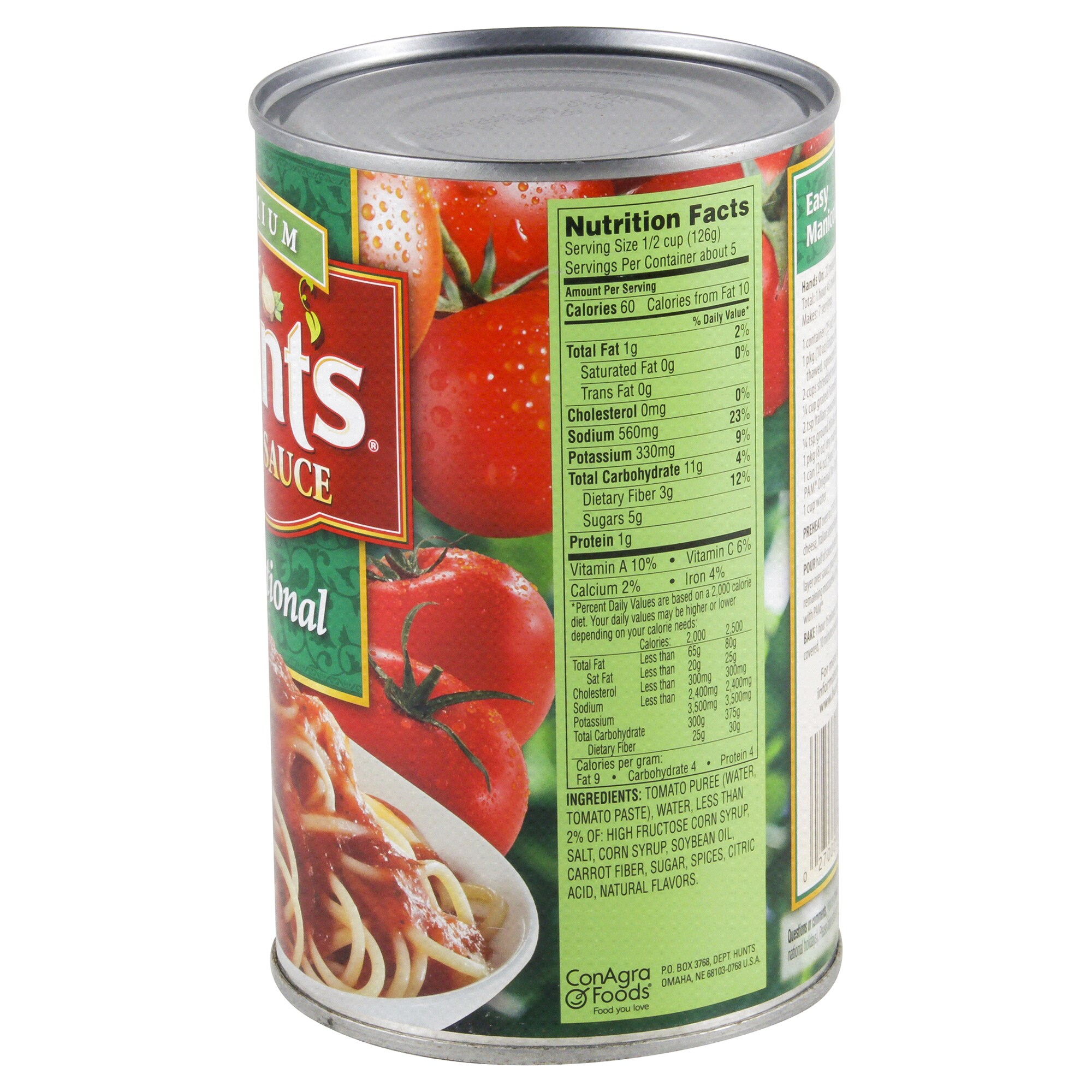 Hunts Traditional Spaghetti Sauce Nutrition Facts Nutrition Ftempo