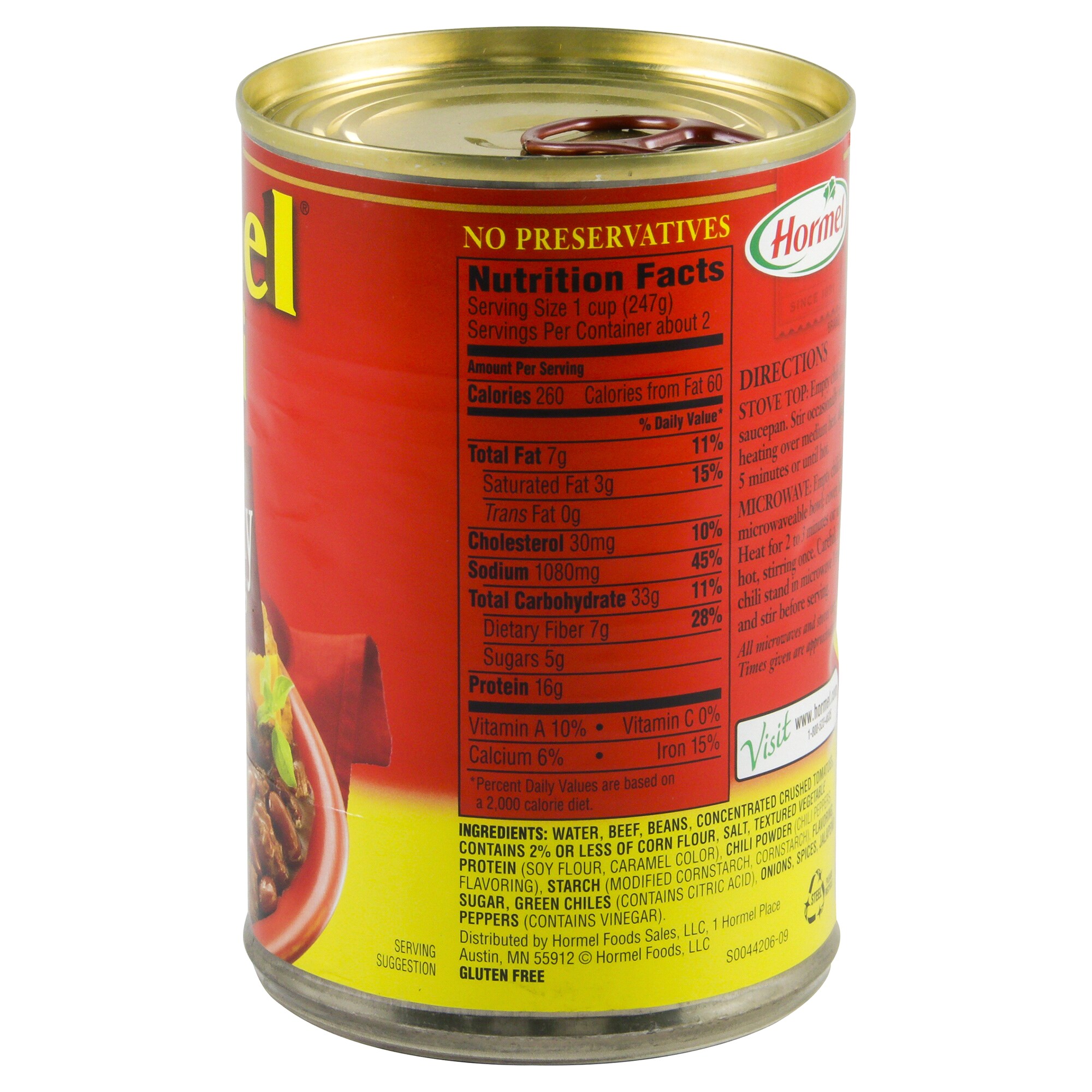 hormel no bean chili gluten free