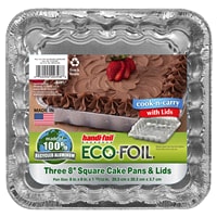 Handi Foil Eco Foil Cook N Carry Square Cake Pan W Lid 3 Pack Handi Foil Eco Foil Cook N Carry Square Cake Pan W Lid 3 Pack