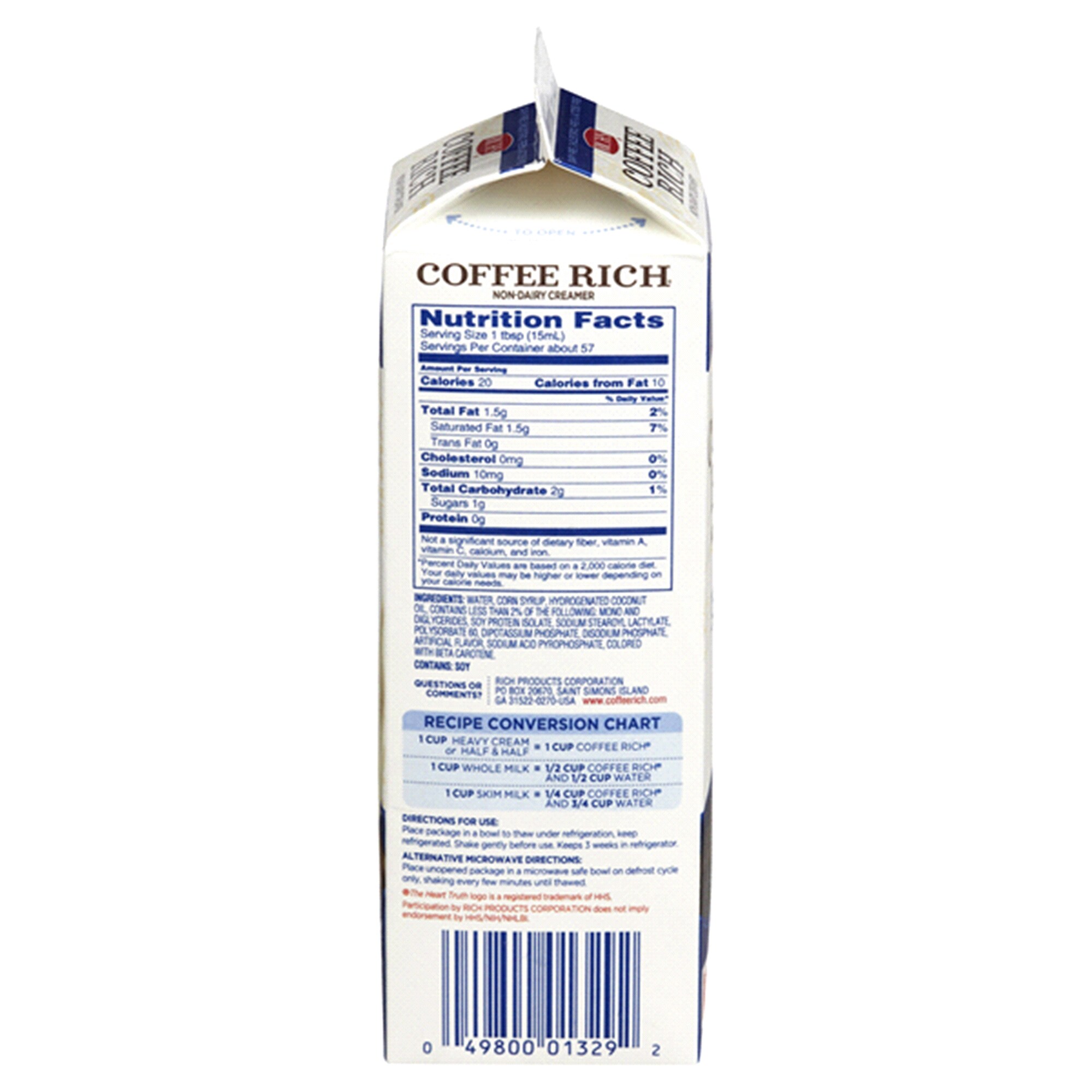 Coffee Rich Non Dairy Creamer Nutrition Facts Besto Blog