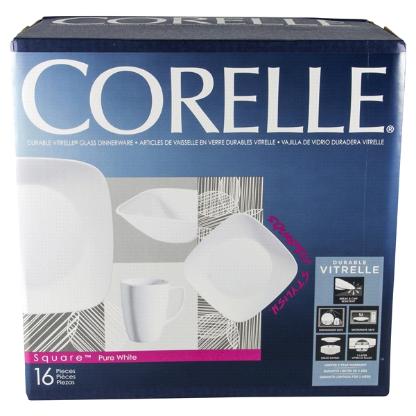 Corelle® Square Pure White 16-Piece Dinnerware Set | Meijer.com Corelle® Square Pure White 16-Piece Dinnerware Set | Meijer.com
