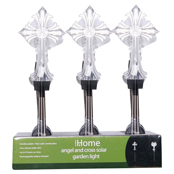 Outdoor Home Solar Fiber Optic Angel And Cross Garden Lights Outdoor Home Solar Fiber Optic Angel And Cross Garden Lights Stainless Steel