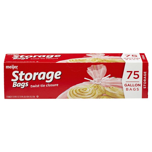 Meijer Twist Tie Food Storage Bags Gallon 75 Ct Meijer Twist Tie Food Storage Bags Gallon 75 Ct