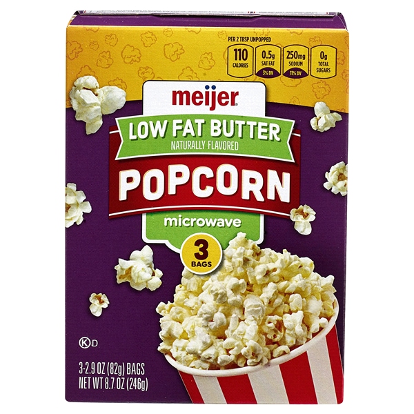 Meijer Microwave Popcorn Er 94 Fat Free 3 Count Meijer Microwave Popcorn Er 94 Fat Free 3 Count