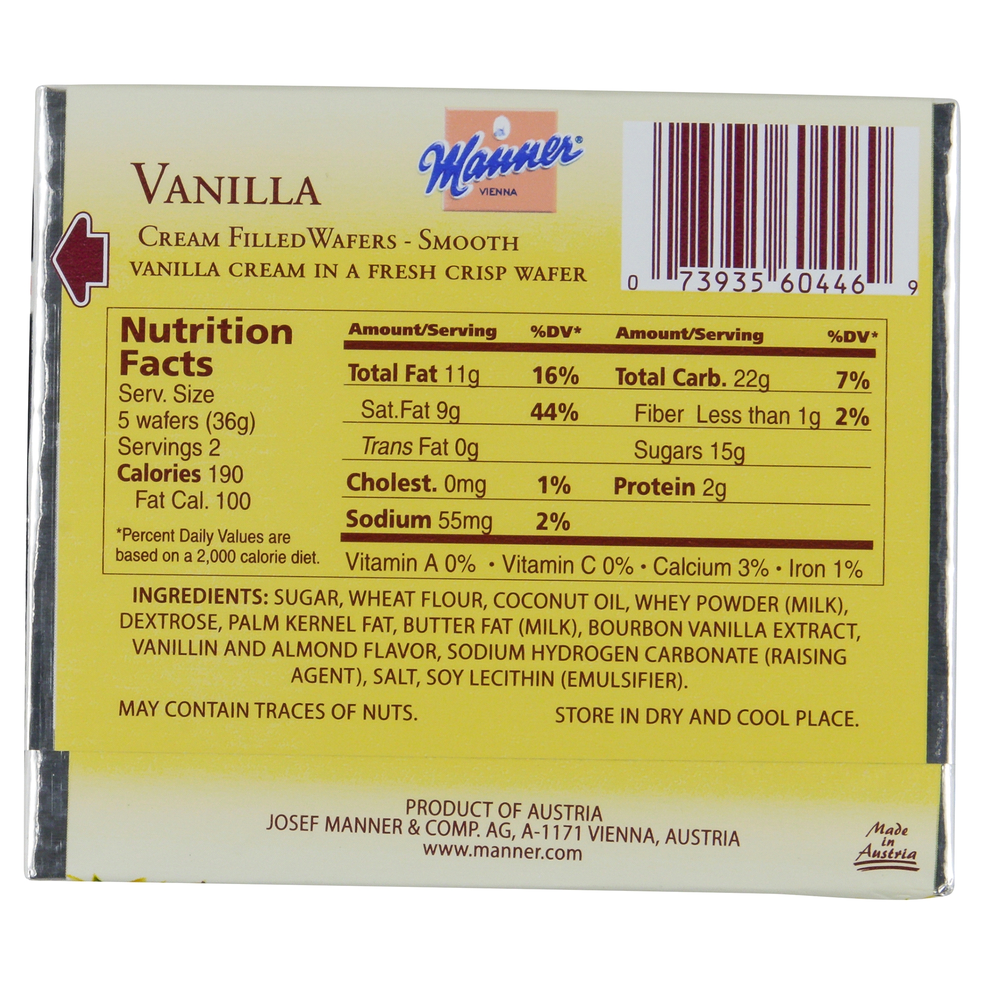 vanilla wafers nutrition