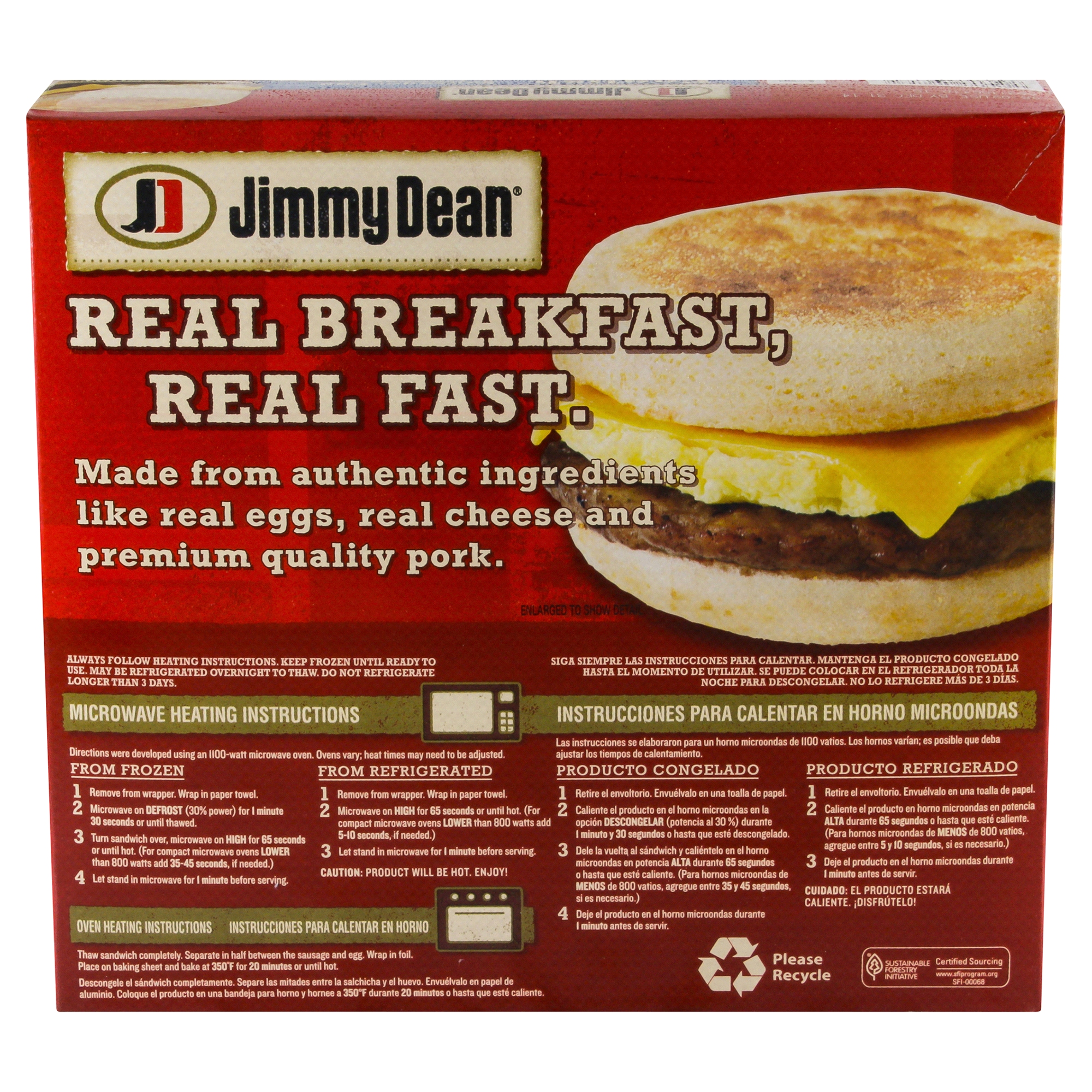 jimmy dean breakfast sandwich microwave instructions