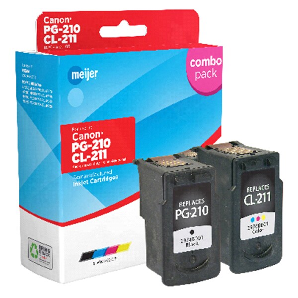 Meijer Brand Remanufacture Ink Cartridge Replacement For Canon PG 210 CL 211