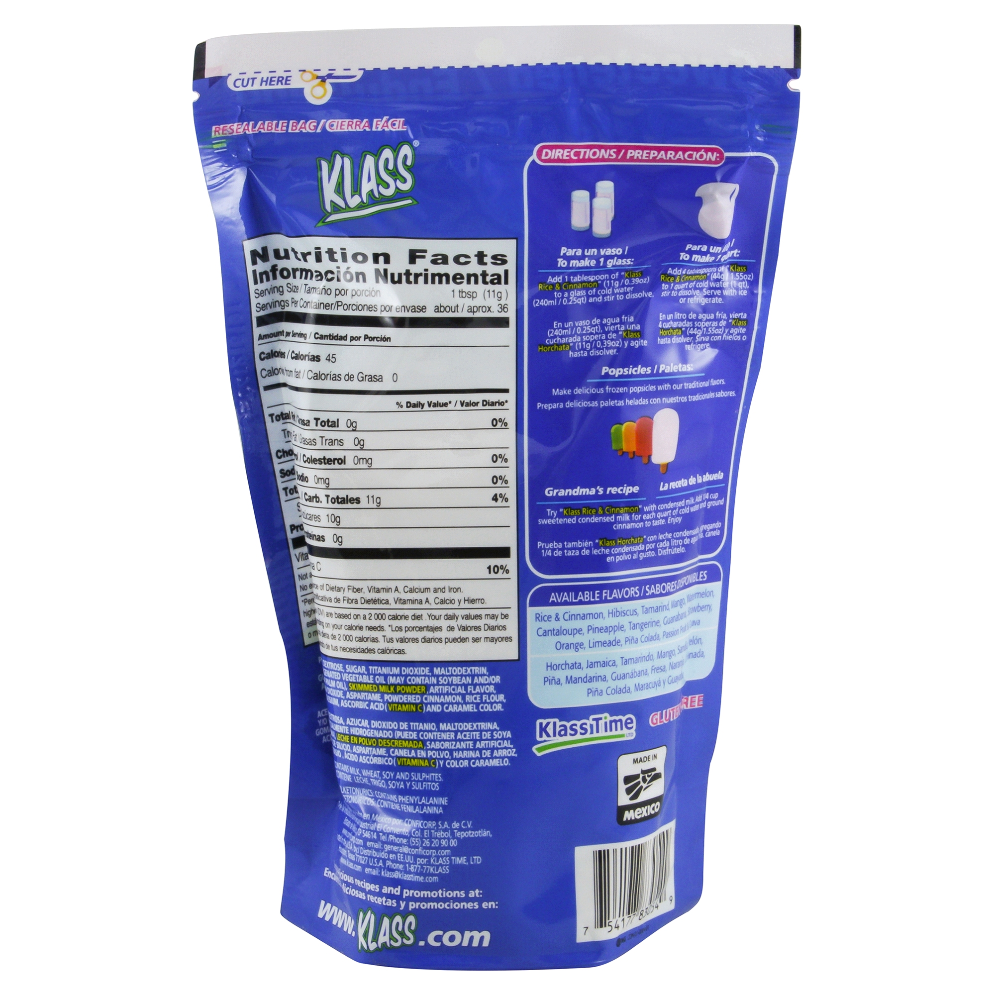 klass-horchata-nutrition-facts