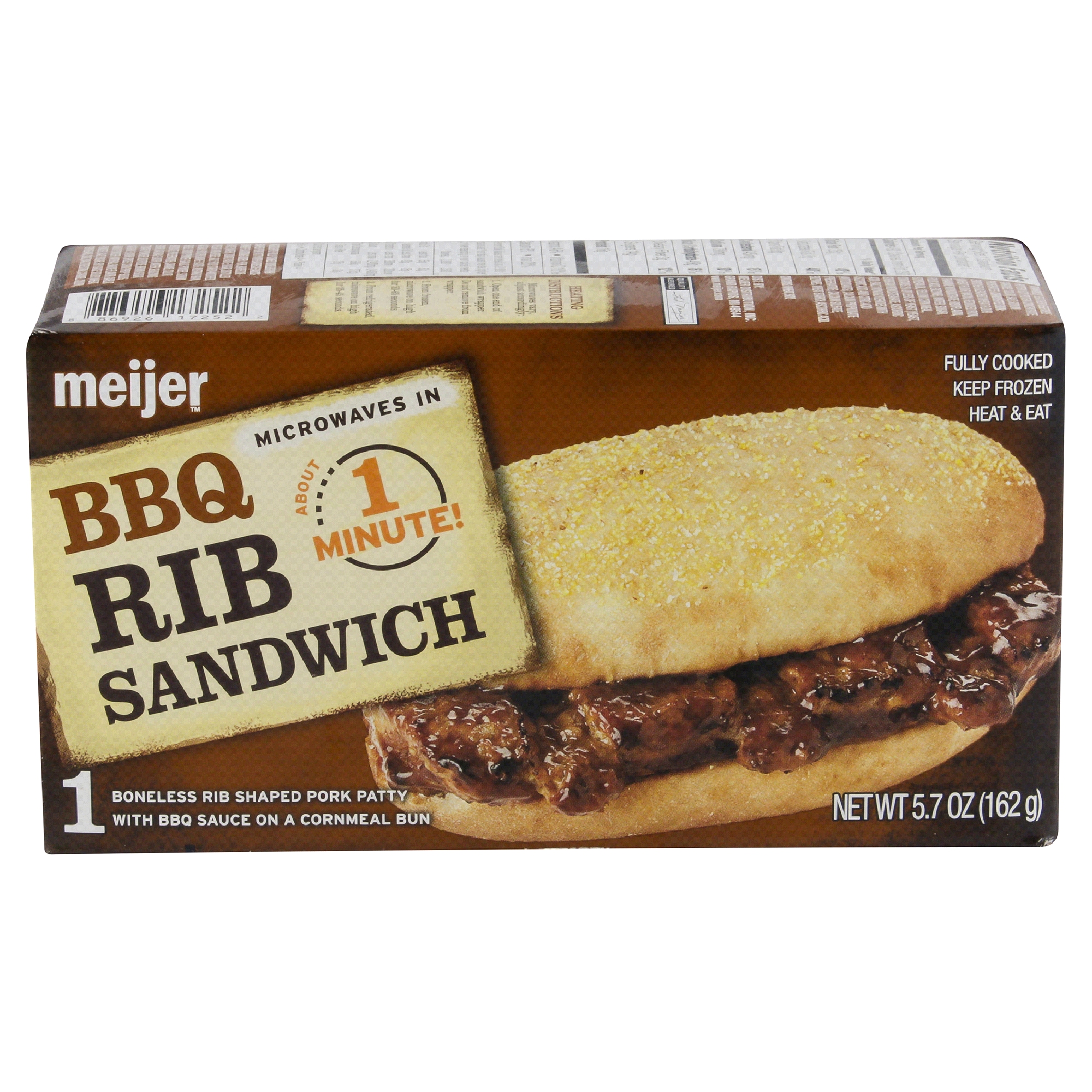bbq rib sandwich frozen