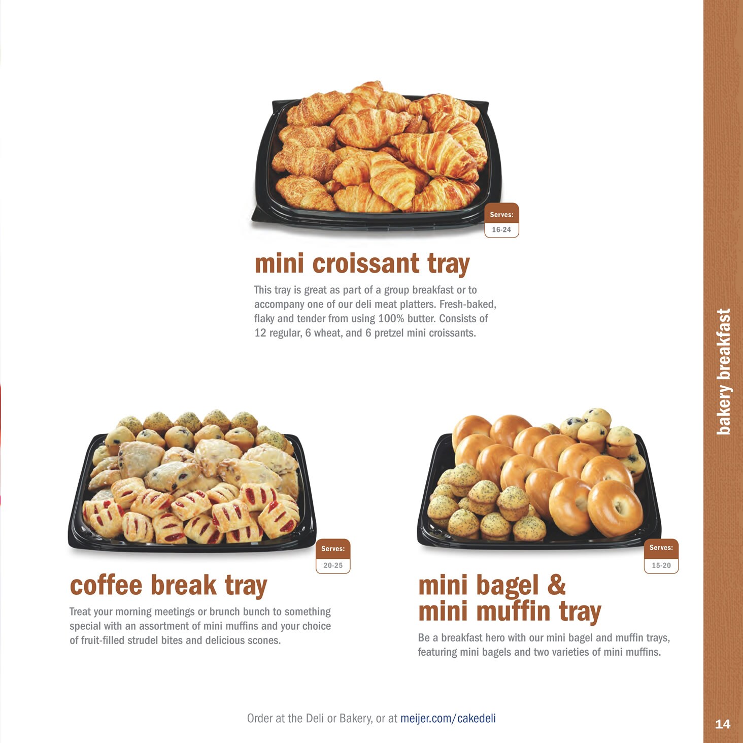 meijer bakery menu